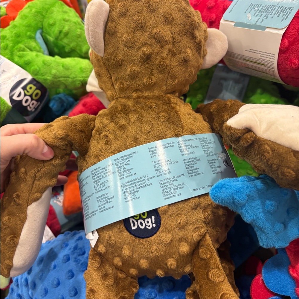 GoDog Monkey Dog Toy - Durable Squeaky Jumbo size Plush toy new with tags - Picture 2 of 4